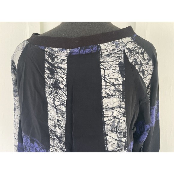 OSEI DURO Silk Dress Abstract Design Black Purple White size Small - Picture 7 of 8